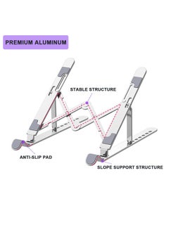 Deo King Aluminum Alloy Folding Laptop Stand Silver  - Image 3