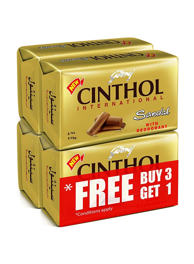 سينثول صابون استحمام سينثول 99.9% للحماية من الجراثيم مع مزيل عرق 175g Pack of 4 - Image 1
