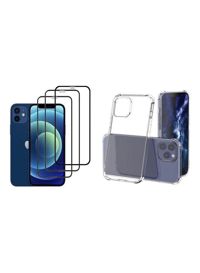 جولتا مجموعة غطاء حماية واق مضاد للصدمات مصنوع من الزجاج المقوى بتغطية كاملة لهاتف أبل آيفون 12 برو ماكس من 3 قطع شفاف - Image 1