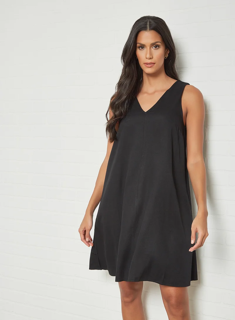 PIECES V Neck Mini Dress