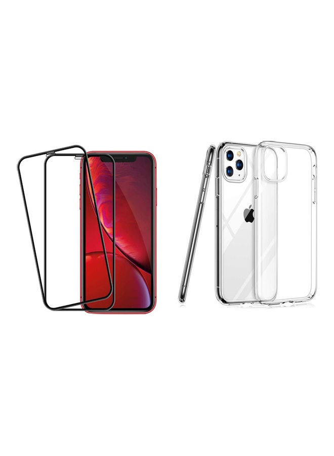 جولتا مجموعة من لاصقة حماية للشاشة مصنوعة من الزجاج المقوى بتغطية كاملة مع غطاء حماية لهاتف أبل آيفون 11 برو ماكس شفاف - Image 1