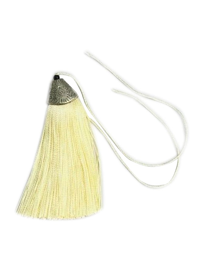 12-Piece Nylon Top Metal Cup Thread Tassels Beige 3inch - Image 1