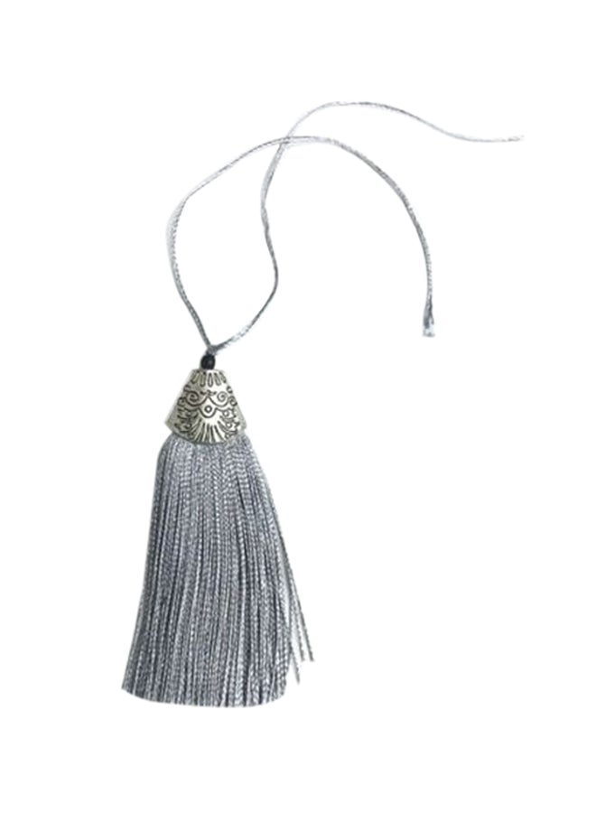 12-Piece Nylon Top Metal Cup Thread Tassels Grey 3inch - Image 1