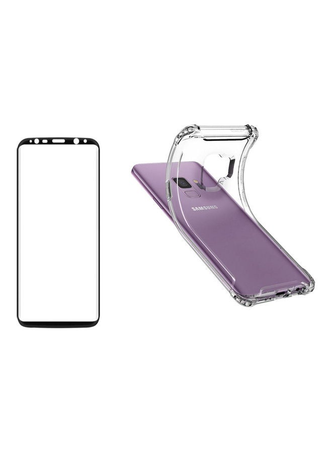 جولتا غطاء حماية بتصميم مضاد للصدمات مصنوع من الزجاج المقوى بتغطية كاملة لهاتف سامسونج S9 شفاف - Image 1