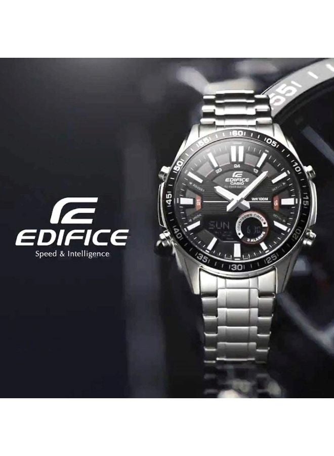 CASIO - Men's Edifice Analog-Digital Watch EFV-C100D-1AVDF - 52 mm - Silver - Image 1