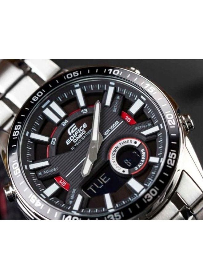 CASIO - Men's Edifice Analog-Digital Watch EFV-C100D-1AVDF - 52 mm - Silver - Image 1