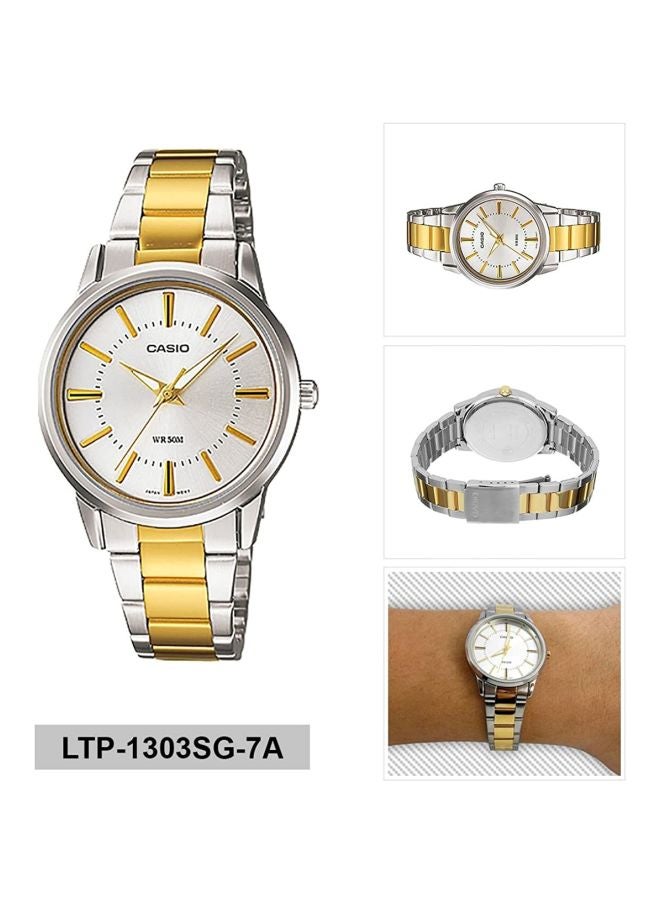 CASIO Women's Women's Stainless Steel Analog Watch LTP-1303SG-7A - 30 mm - Image 4