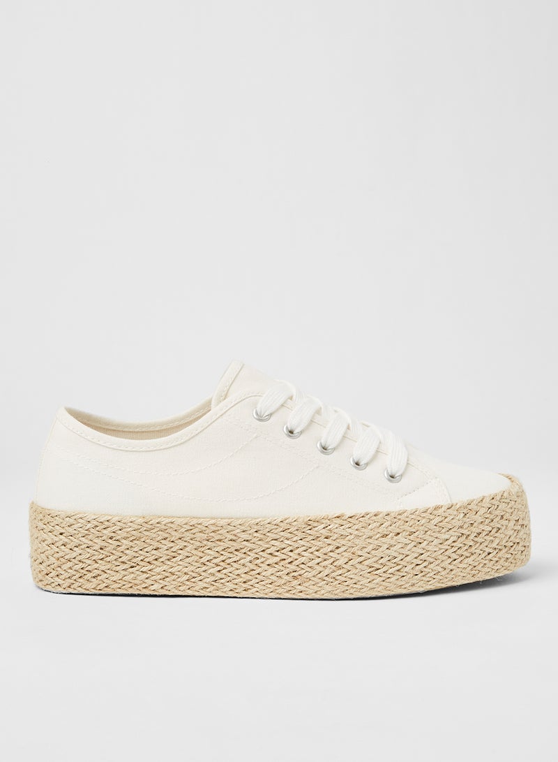 MANGO Braided Sole Sneakers Off-White  - Image 1