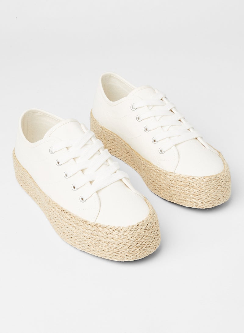 MANGO Braided Sole Sneakers Off-White  - Image 2