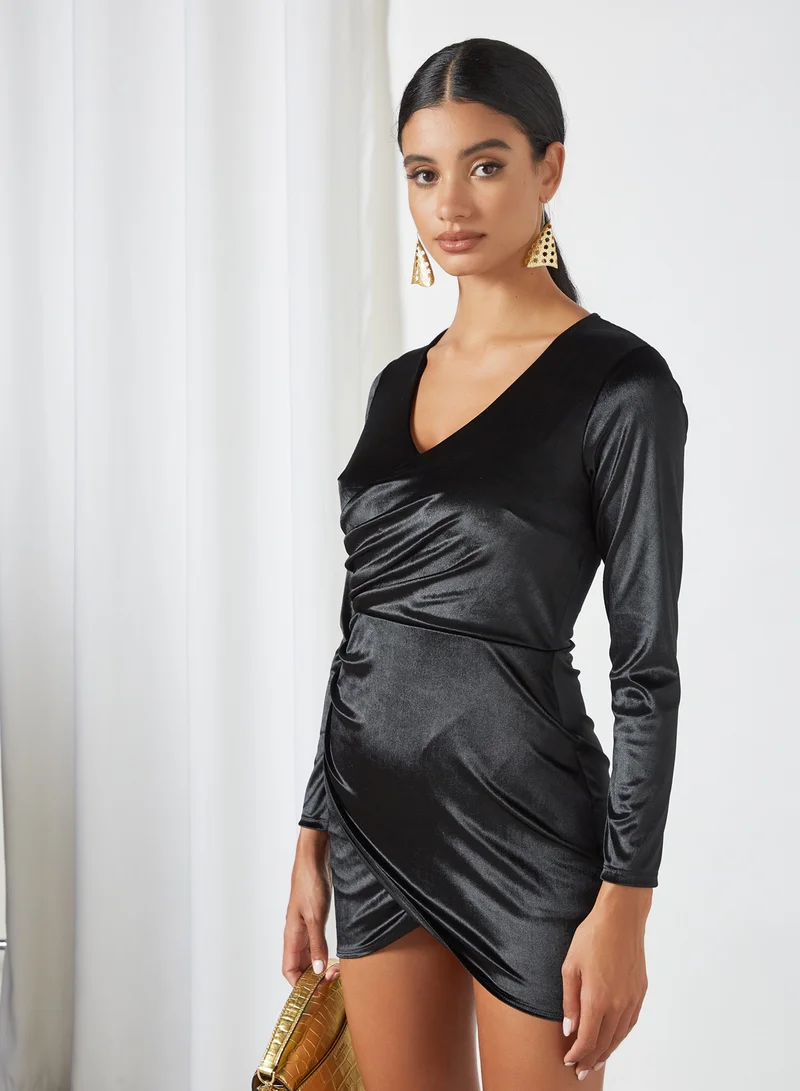 Sivvi x D'Atelier Velvet Wrap Dress