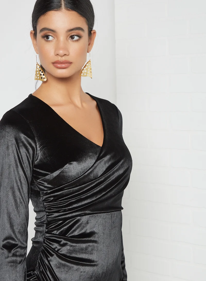 Sivvi x D'Atelier Velvet Mini Dress Black