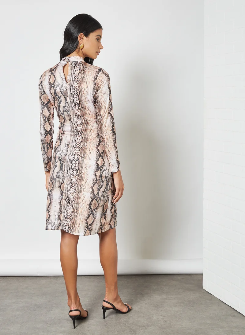 Sivvi x D'Atelier Snakeskin Print Dress Multicolour