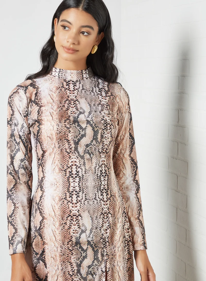 Sivvi x D'Atelier Snakeskin Print Dress Multicolour