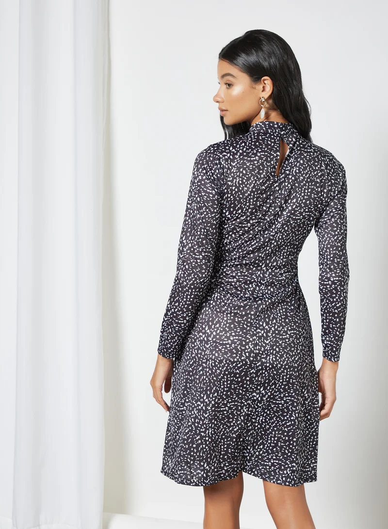 سيفي x دي‘اتيلير Printed Long Sleeve Dress Multicolour