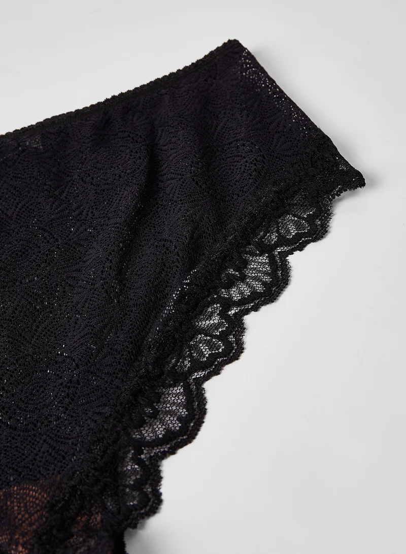 underprotection Fabienne Lace Hipster Briefs Black