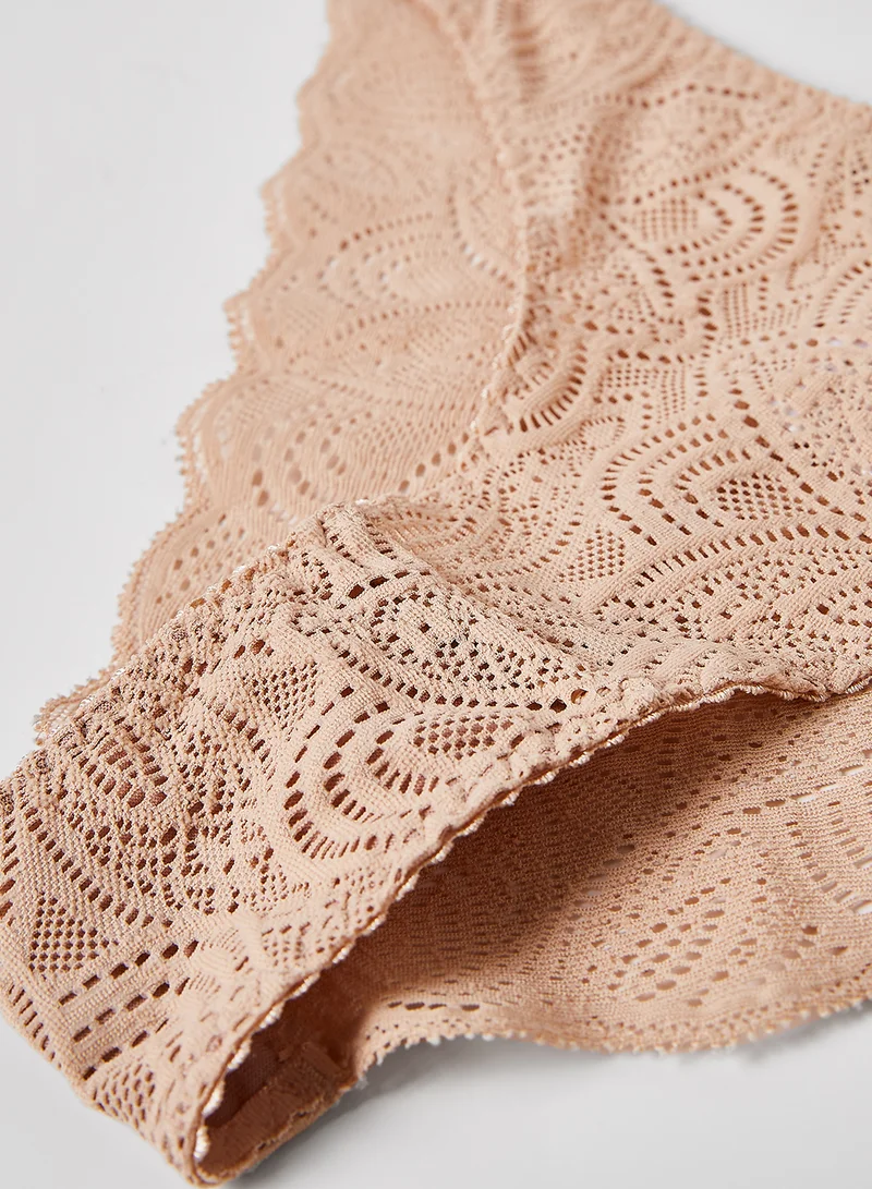 underprotection Luna Lace Briefs Light Beige