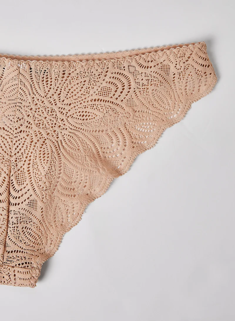 underprotection Luna Lace Briefs Light Beige