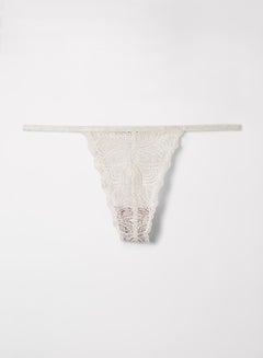 Luna Lace String Briefs White