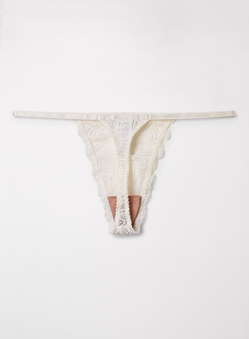 underprotection - Luna Lace String Briefs White - Image 1