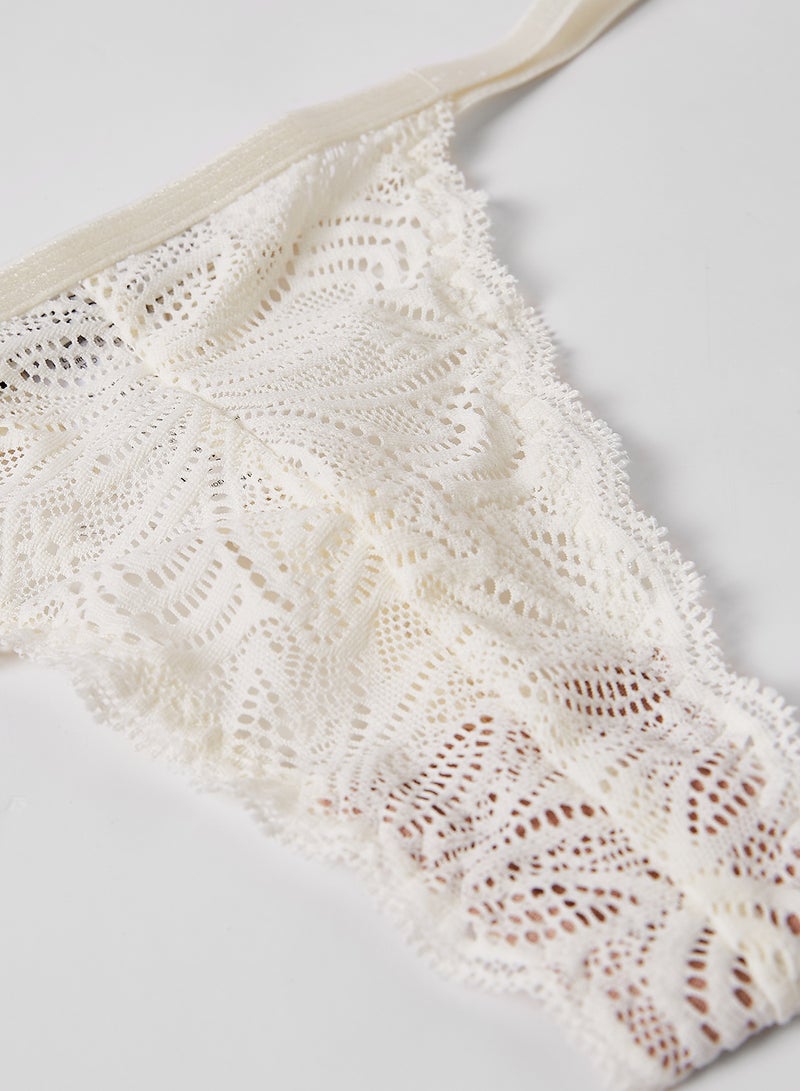 underprotection - Luna Lace String Briefs White - Image 1