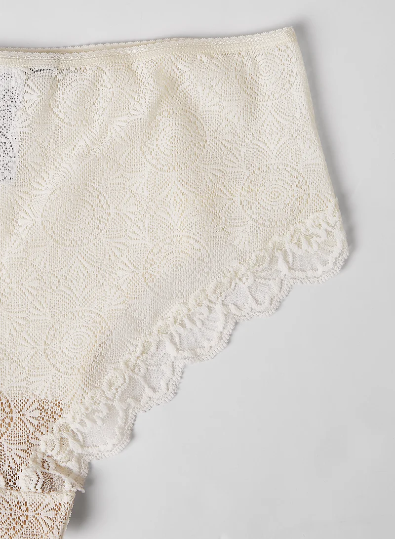underprotection Fabienne Lace Hipster Briefs Creme