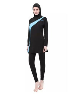 سويم لايف طقم لباس سباحة بوركيني كلاسيكي أسود/ أزرق  - Image 2