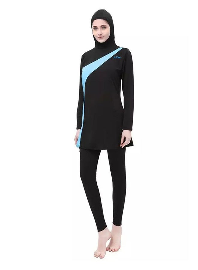 سويم لايف طقم لباس سباحة بوركيني كلاسيكي أسود/ أزرق  - Image 2