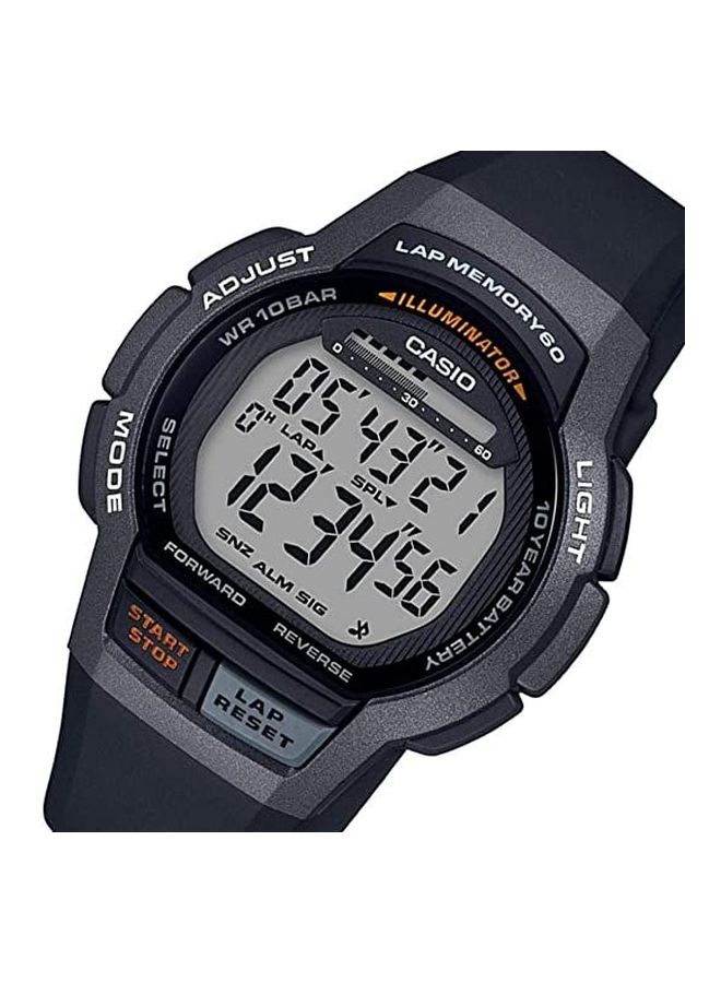 كاسيو ساعة يد رقمية مقاومة للماء طراز WS-1000H-1AVDF - 43 مم - لون أسود للرجال - Image 4