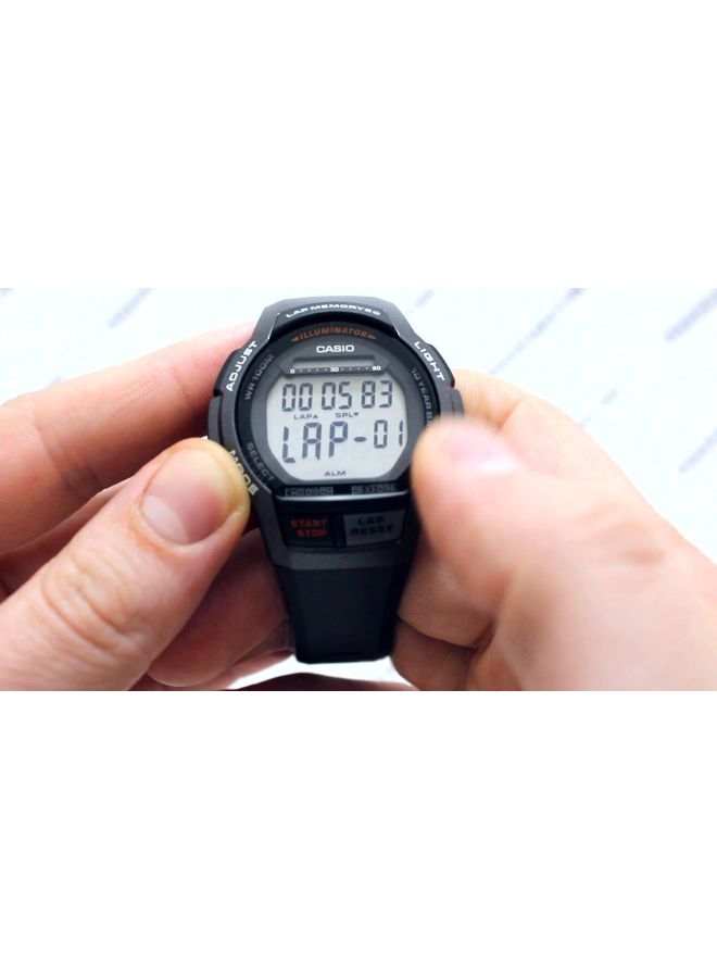 كاسيو ساعة يد رقمية مقاومة للماء طراز WS-1000H-1AVDF - 43 مم - لون أسود للرجال - Image 5