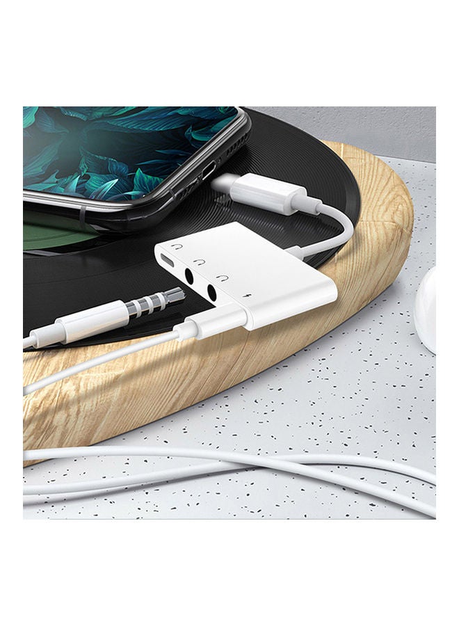 Generic 4 in 1 Audio Adapter Charging & AUX Headphone Converter V8494_P White  - Image 3