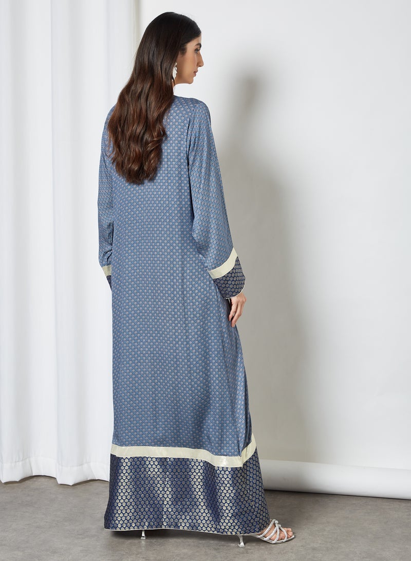 Sara Arabia - Printed Stylish Jalabiya Blue - Image 1