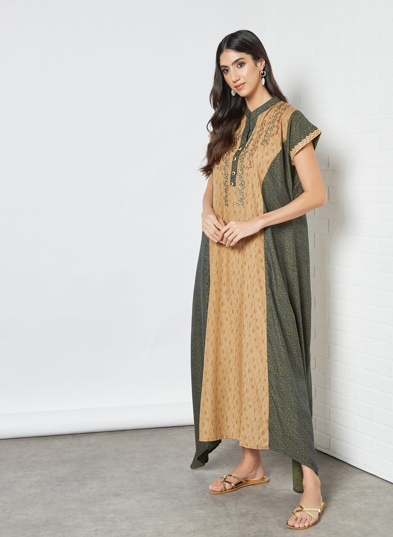 Sara Arabia - Printed Stylish Jalabiya Multicolour - Image 1