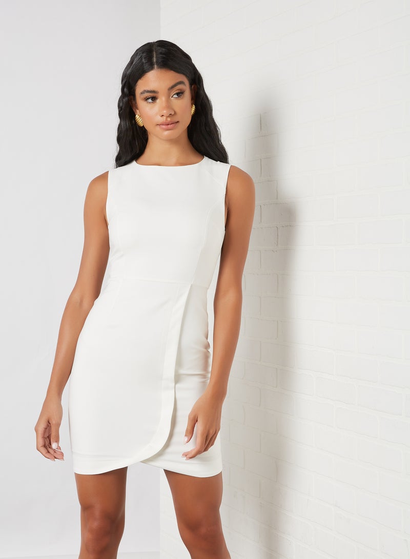 trendyol Sleeveless Overlap Dress Ecru  - Image 1