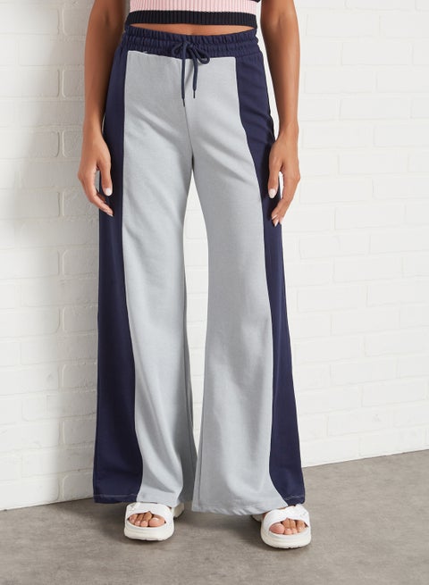 Colorblock Wide Pants Gray