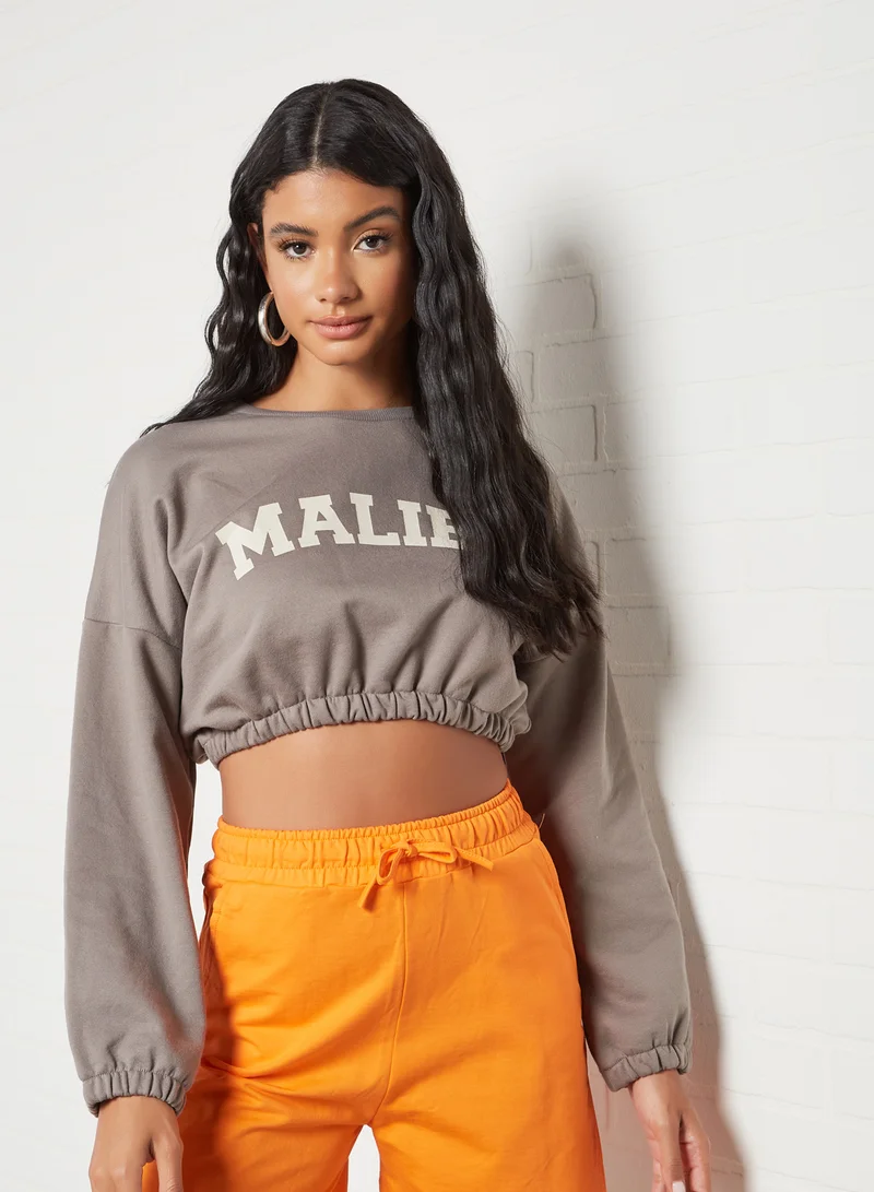 trendyol Malibu Cropped Sweatshirt Anthracite