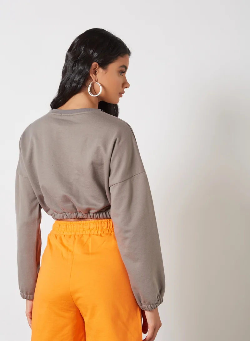 trendyol Malibu Cropped Sweatshirt Anthracite