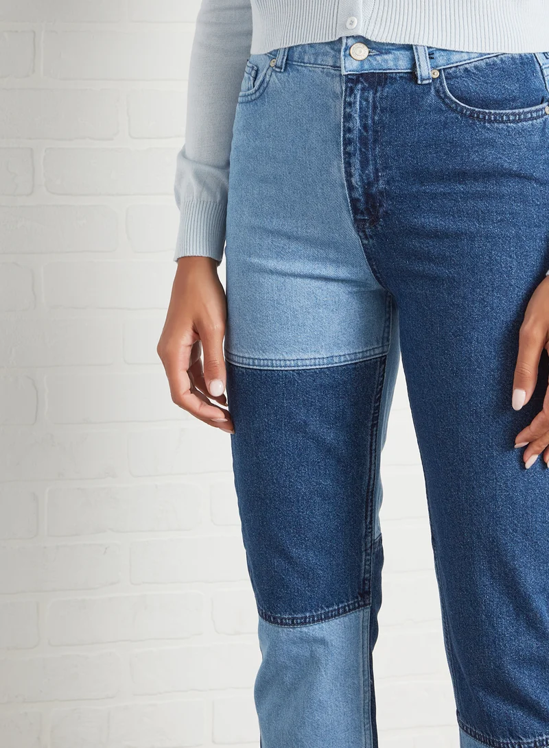 trendyol High Waist Straight Jeans Navy