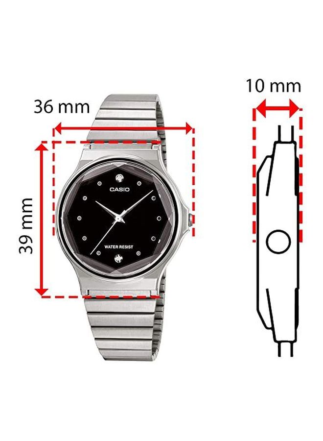 كاسيو ساعة يد بعقارب ومقاومة للماء طراز MQ-1000D-1ADF - 39 مم - فضي للنساء - Image 5