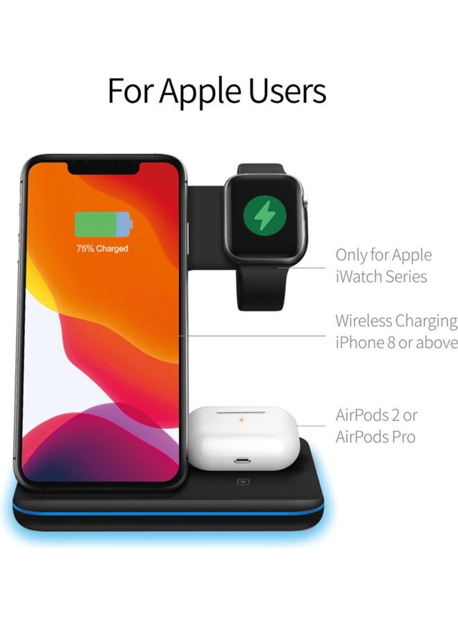 3-in-1 Z5 Wireless Charger Stand Black - Image 5