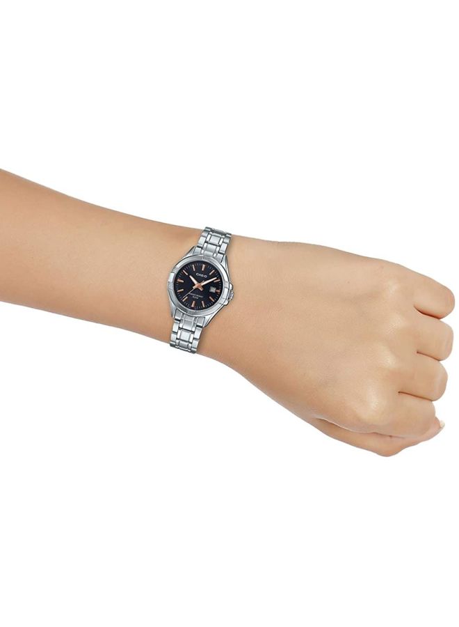 كاسيو ساعة يد إنتايسر بعقارب مقاومة للماء طراز LTP-1308D-1A2VDF - 31 مم - فضي للنساء - Image 5