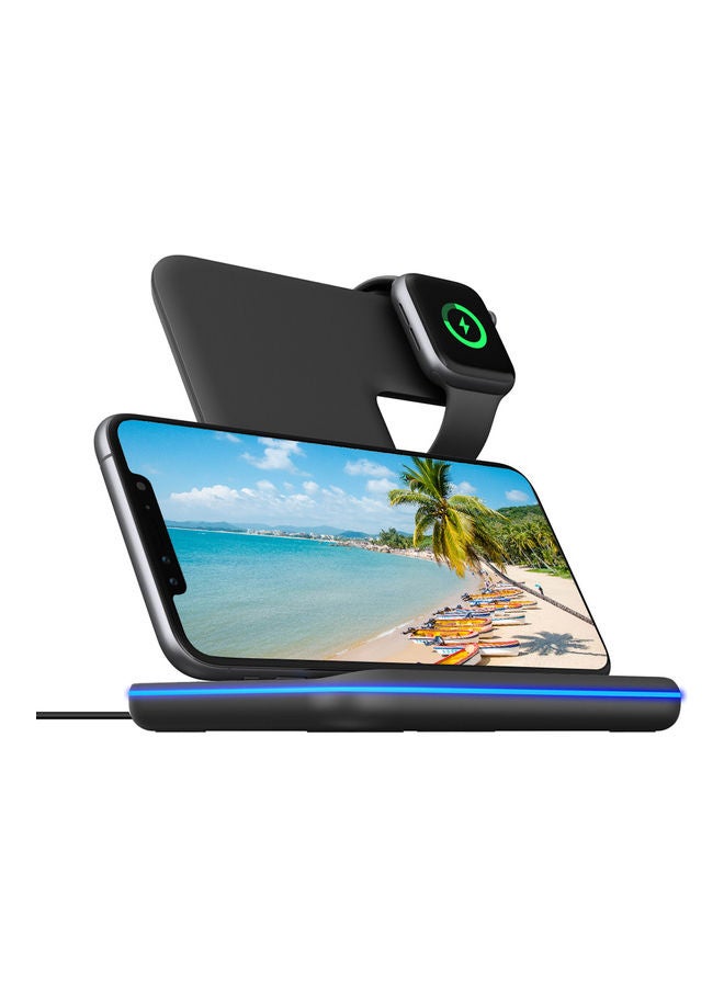 Generic - 3-in-1 Z5 Wireless Charger Stand Black - Image 1