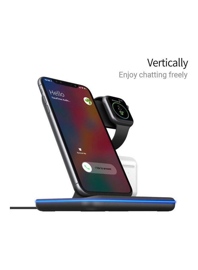 Generic - 3-in-1 Z5 Wireless Charger Stand Black - Image 1