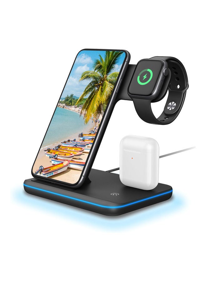 Generic - 3-in-1 Z5 Wireless Charger Stand Black - Image 1