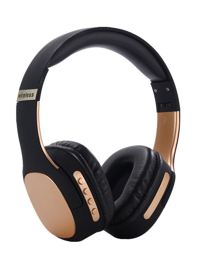 Generic - Head-Mounted BT 5.0 Wireless Headset With Microphone Black/Gold - Image 1