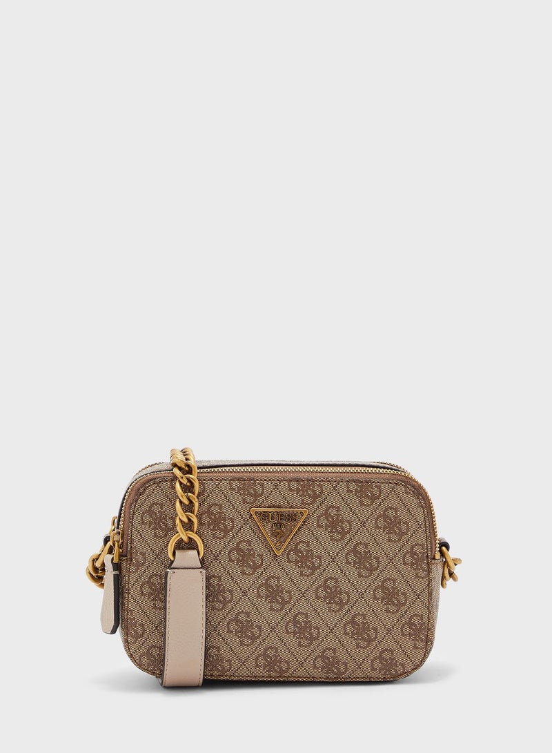 GUESS Noelle Camera Crossbody Bag Brown - Image 1