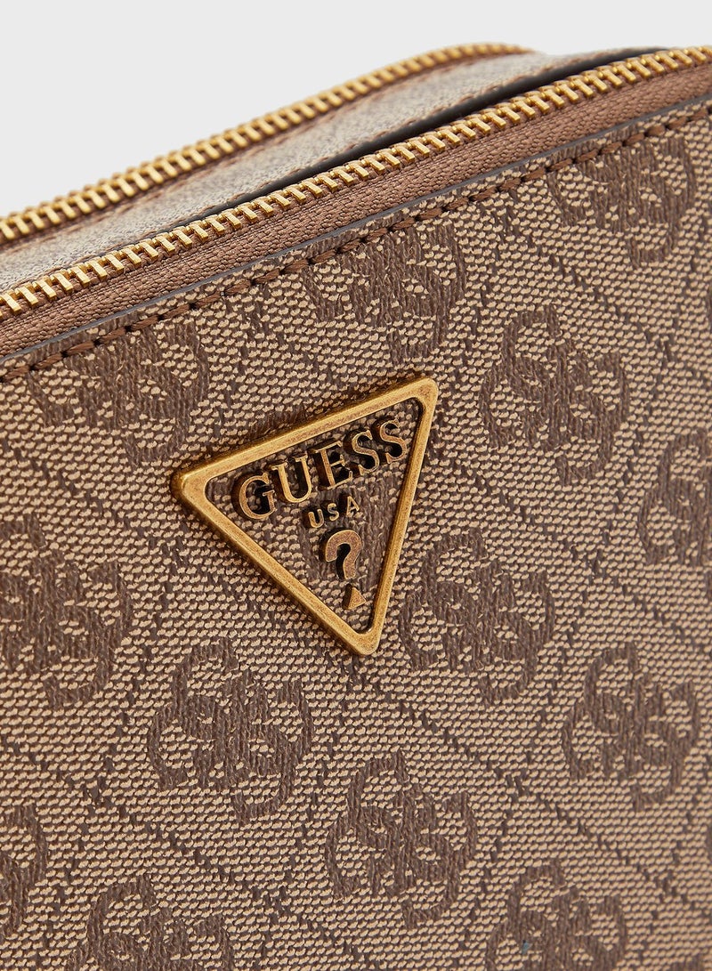 GUESS Noelle Camera Crossbody Bag Brown - Image 4