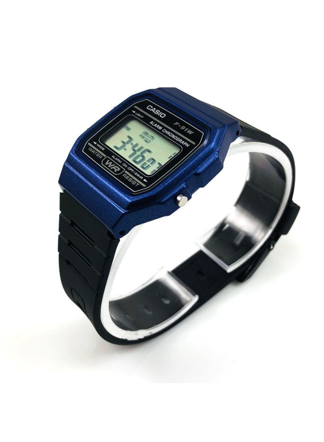 CASIO - Men's Resin Digital Watch F-91WM-2ADF - 35 mm - Black/Blue - Image 1