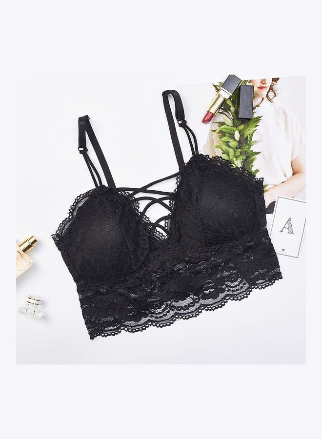 Lace Padded Bralette Black 