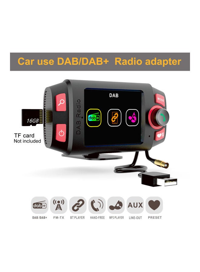 Radio Receiver With Bluetooth Support FM Transmitter Music Player V7584_P Black