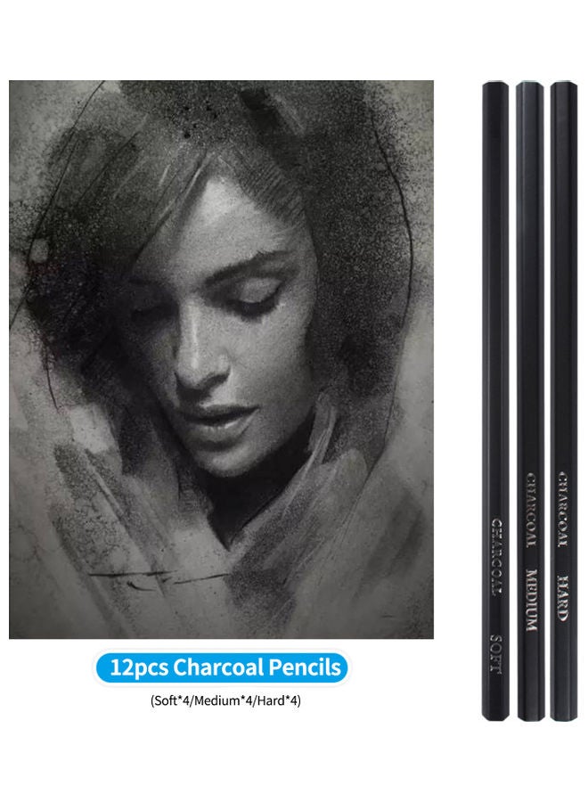 Generic 73-Piece Professional Drawing Pencils Set Multicolour  - Image 3